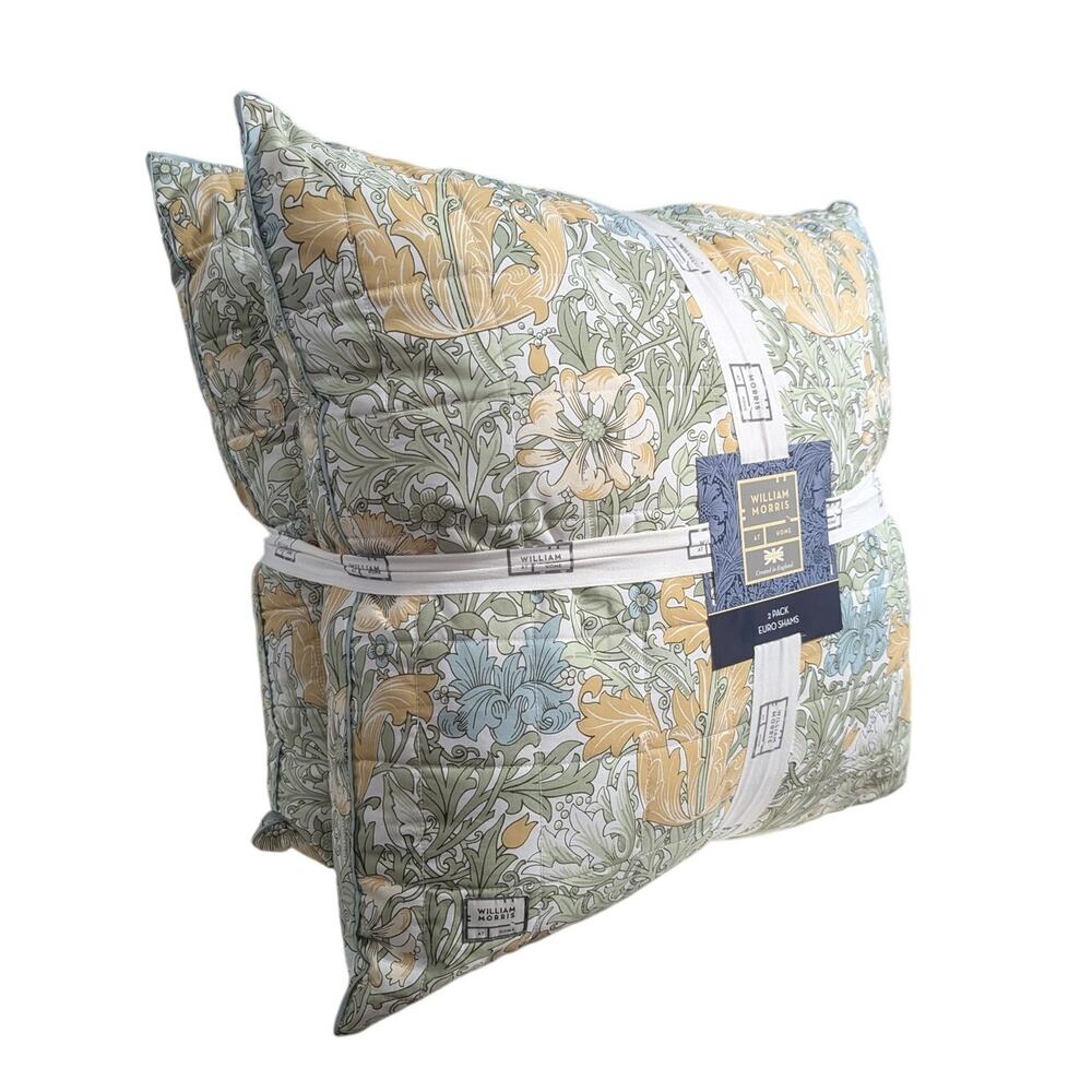 William Morris Large Euro Sham Pillow Set - Compton Sage - 2 pieces